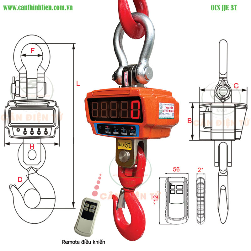 Cân treo OCS JJE 3 tấn 1 Cân treo OCS JJE 3 tấn 1