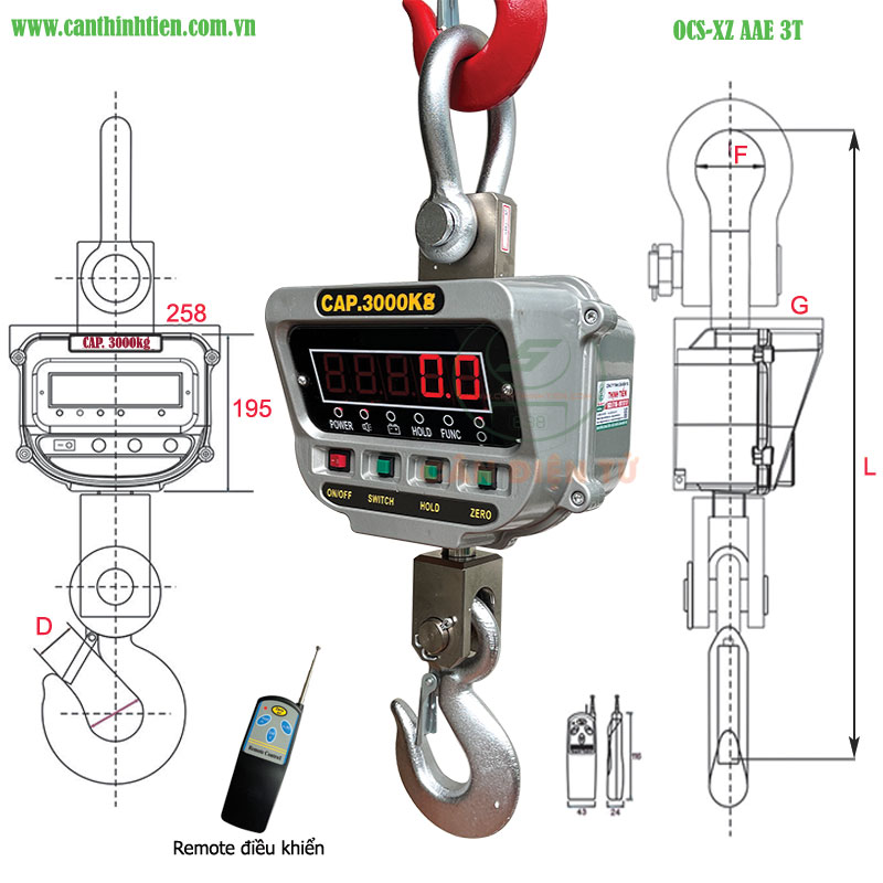 Cân treo OCS XZ AAE 3 tấn 1 Cân treo OCS XZ AAE 3 tấn 1